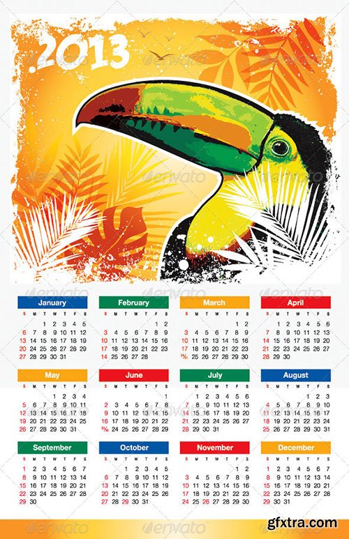 GraphicRiver - Tropical Bird 2013 Calendar