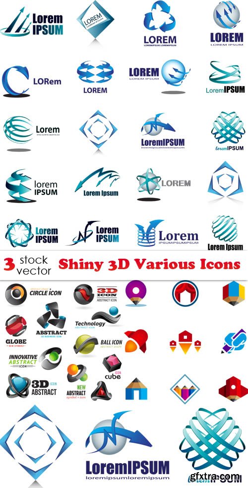 Vectors - Shiny 3D Various Icons
