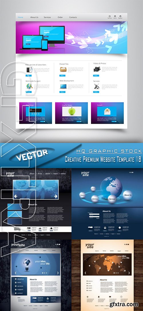 Stock Vector - Creative Premium Website Template 18