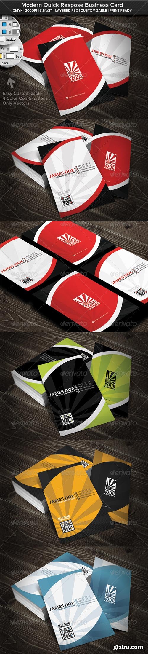 GraphicRiver - Modern Rounded Quick Respose Business Card