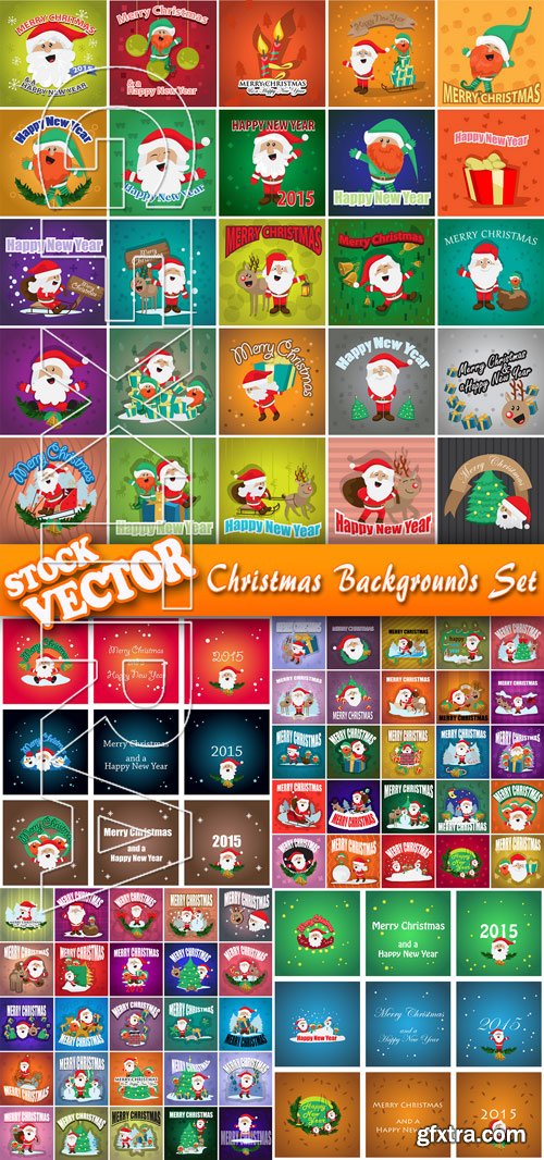 Stock Vector - Christmas Backgrounds Set