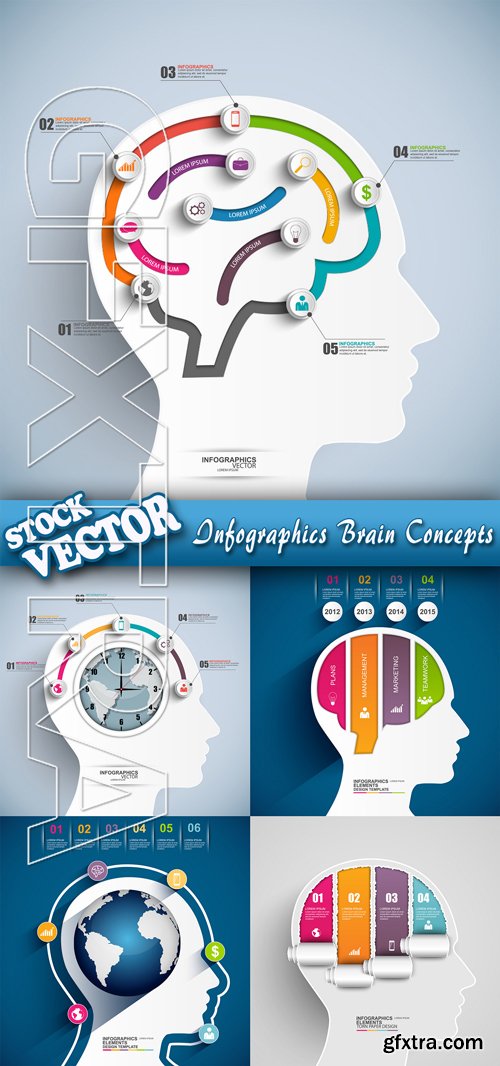 Stock Vector - Infographics Brain Concepts