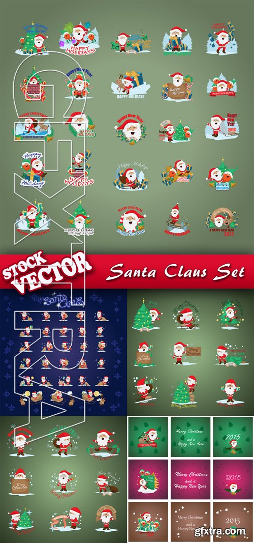 Stock Vector - Santa Claus Set