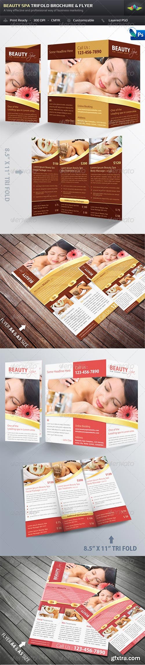 GraphicRiver - Beauty Spa Trifold Brochure & Flyer Pack