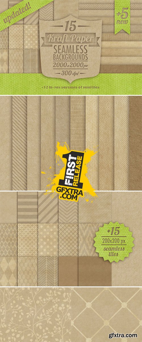 Seamless kraft paper textures with subtle patterns