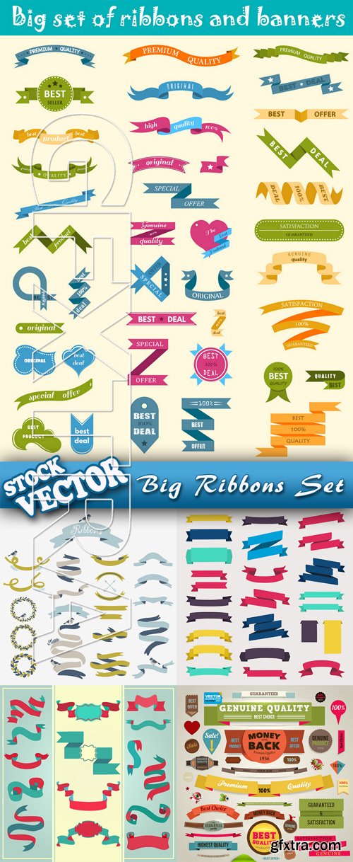 Stock Vector - Big Ribbons Set