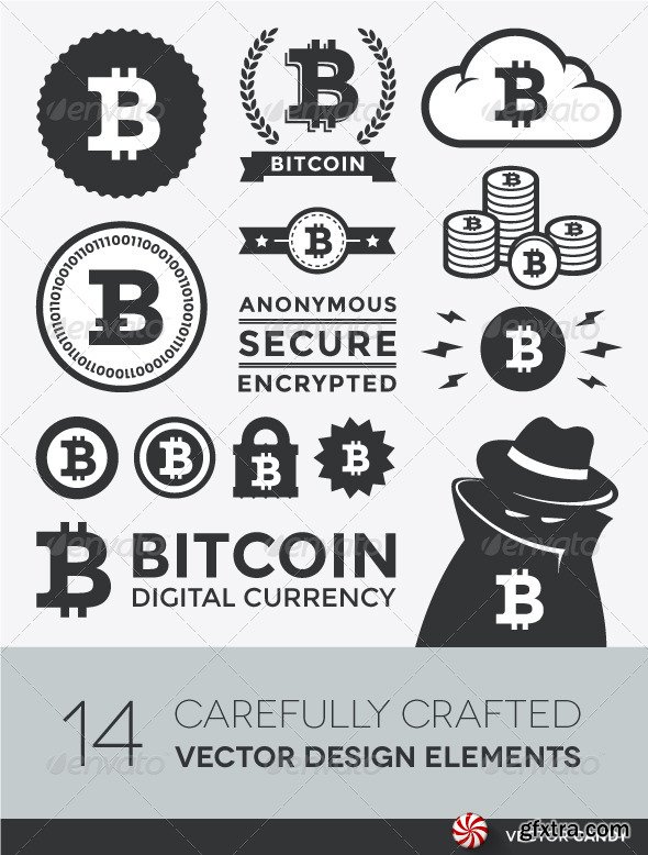 GraphicRiver - Vector Bitcoin Design Elements and Labels