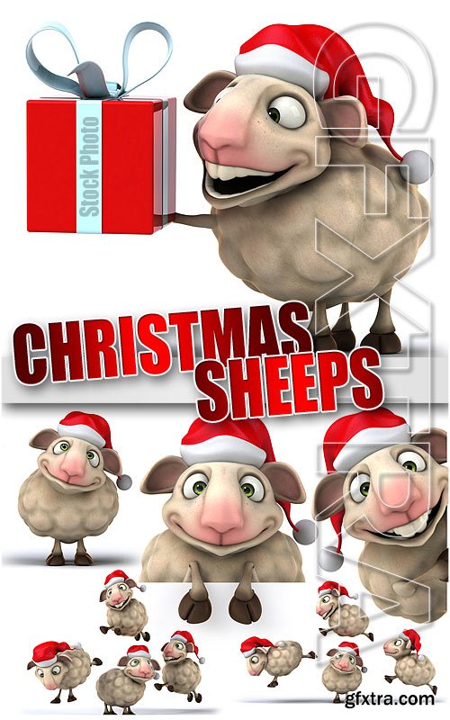 Xmas sheep 3D - UHQ Stock Photo