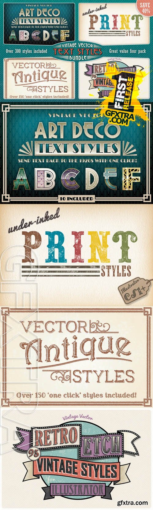 CM Vintage Vector Text Styles Bundle 123917