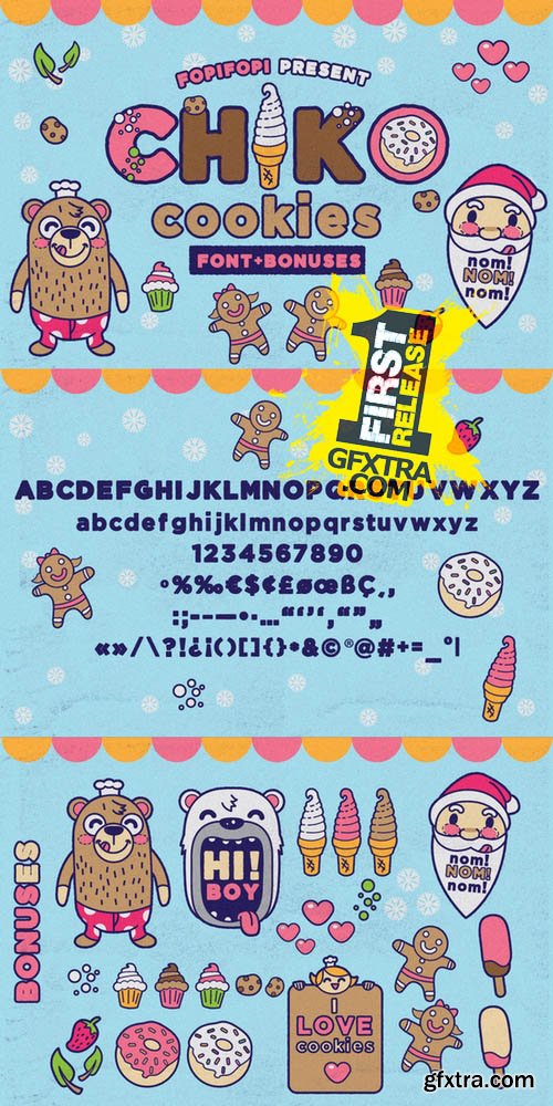 Chiko Cookies Typeface + Cute Bonus - Creativemarket 125225