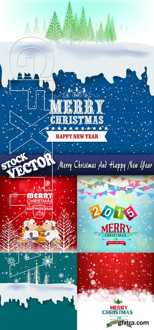 Stock Vector - Merry Christmas And Happy New Year