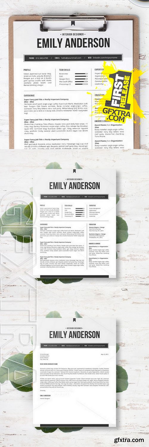 Resume Template | The Emily - Creativemarket 111912