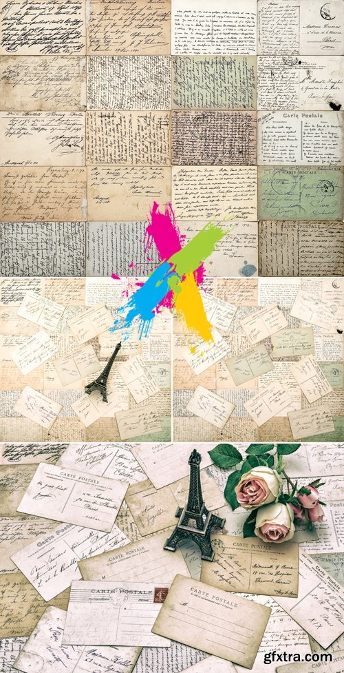 Stock Photo - Vintage Letters & Postcards Backgrounds