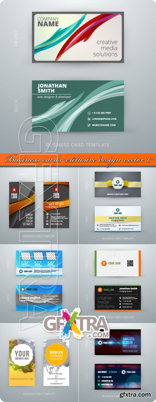 Business cards exclusive design vector 17