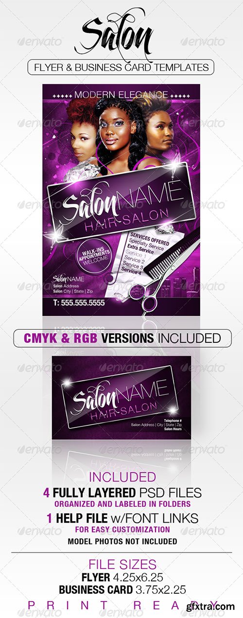 GraphicRiver - Salon Flyer and Business Card Templates