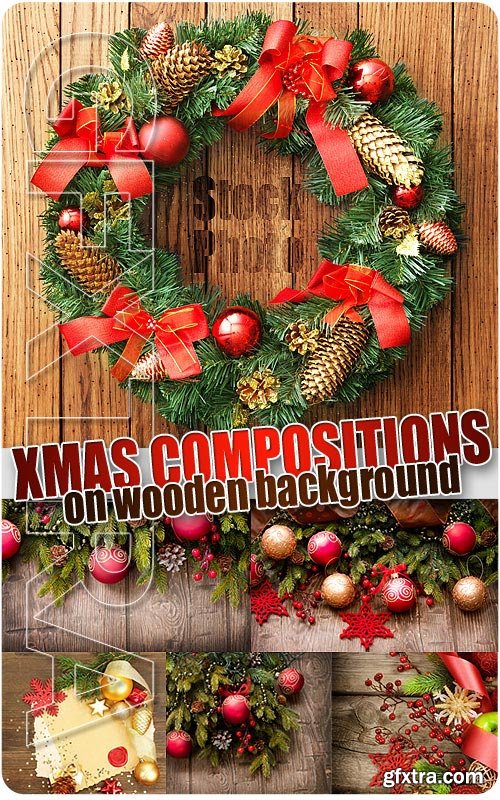 Xmas Compositions on wood - UHQ Stock Photo