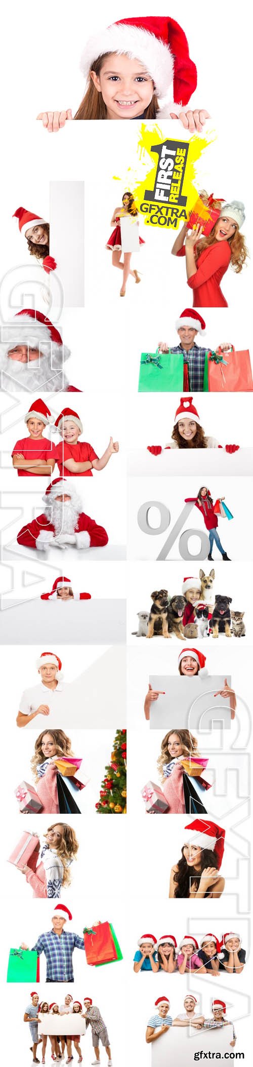 Stock Photos - Christmas People Isolated