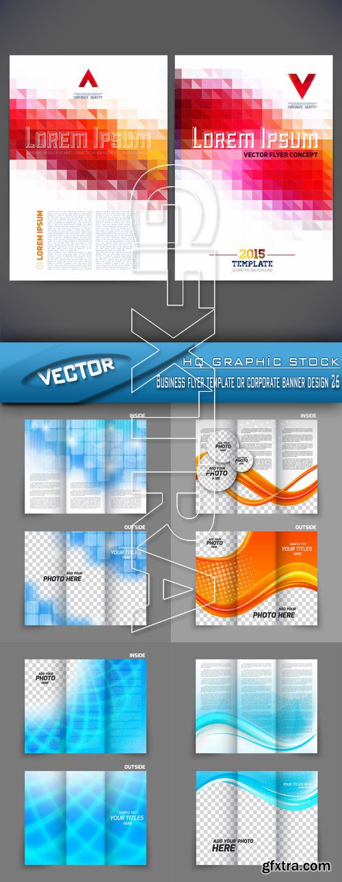 Stock Vector - Business flyer template or corporate banner design 26