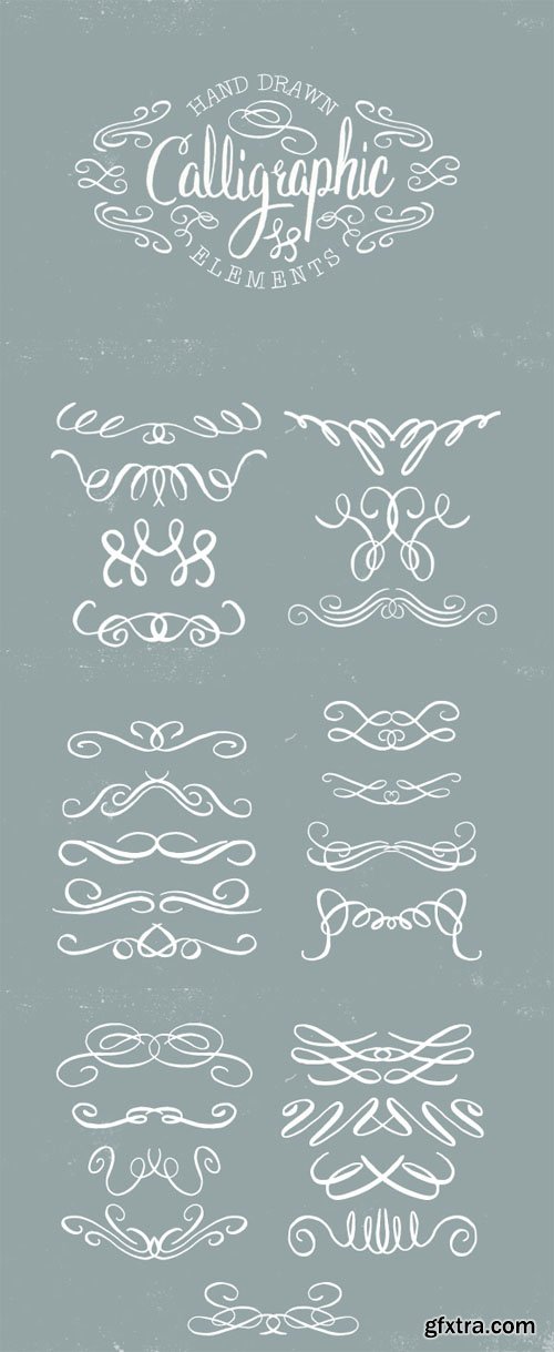Hand Drawn Calligraphic Vector Elements