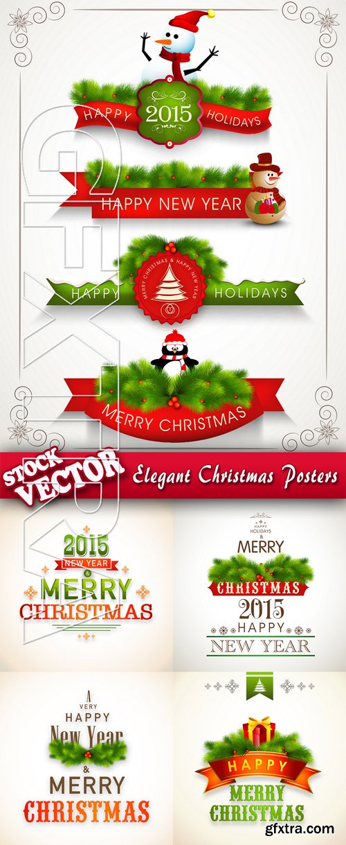 Stock Vector - Elegant Christmas Posters