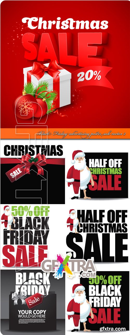 Black Friday advertising poster sale vector 2