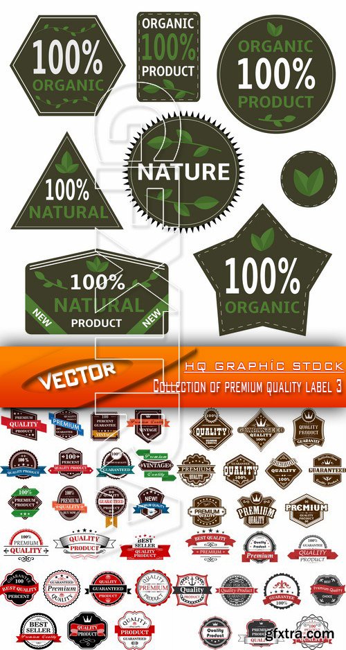 Stock Vector - Collection of premium quality label 3