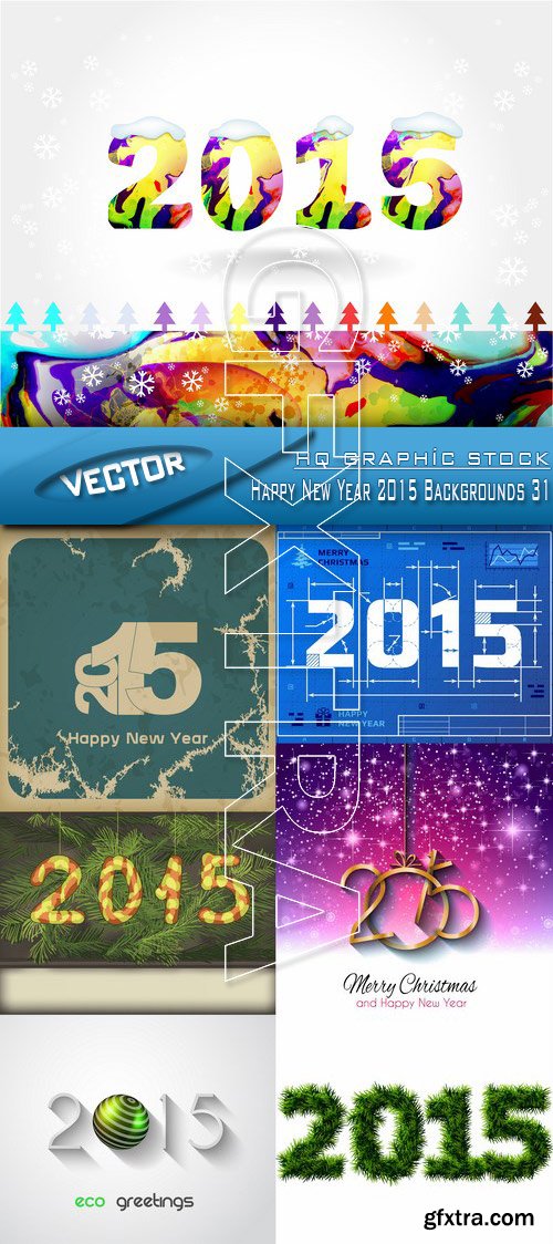 Stock Vector - Happy New Year 2015 Backgrounds 31