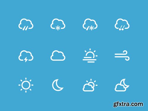 PSD Web Icons - Weather Icons - December 2014