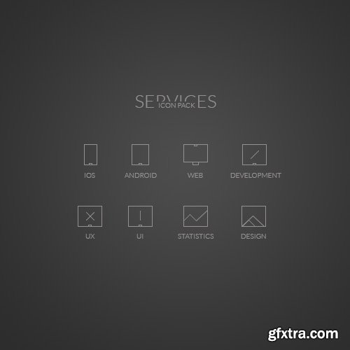 PSD Web Icons - Minimal Services Icons (December 2014)