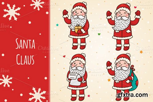Santa Claus Vector Set