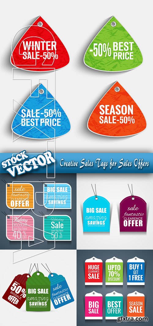 Stock Vector - Creative Sales Tags for Sales Offers