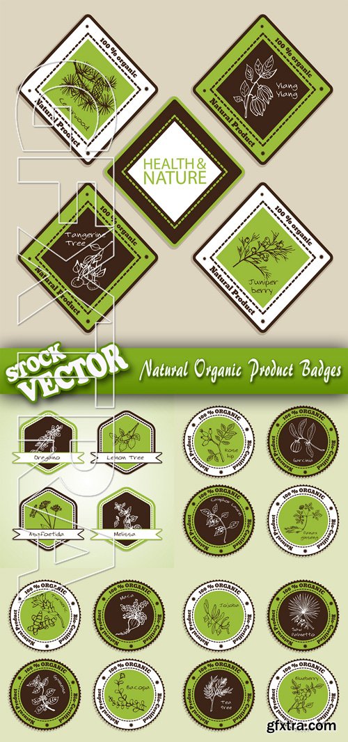 Stock Vector - Natural Organic Product Badges