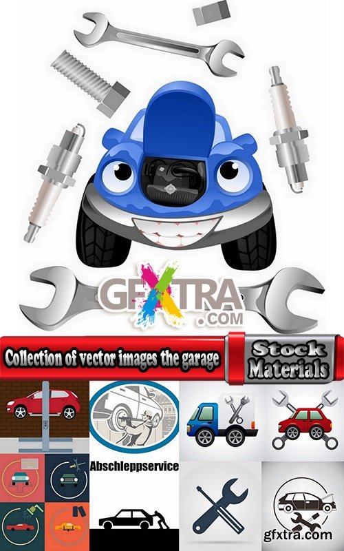 Collection of vector images the garage 25 Eps