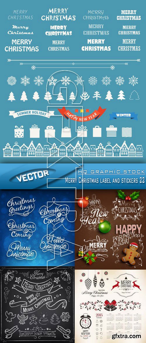 Stock Vector - Merry Christmas label and stickers 22