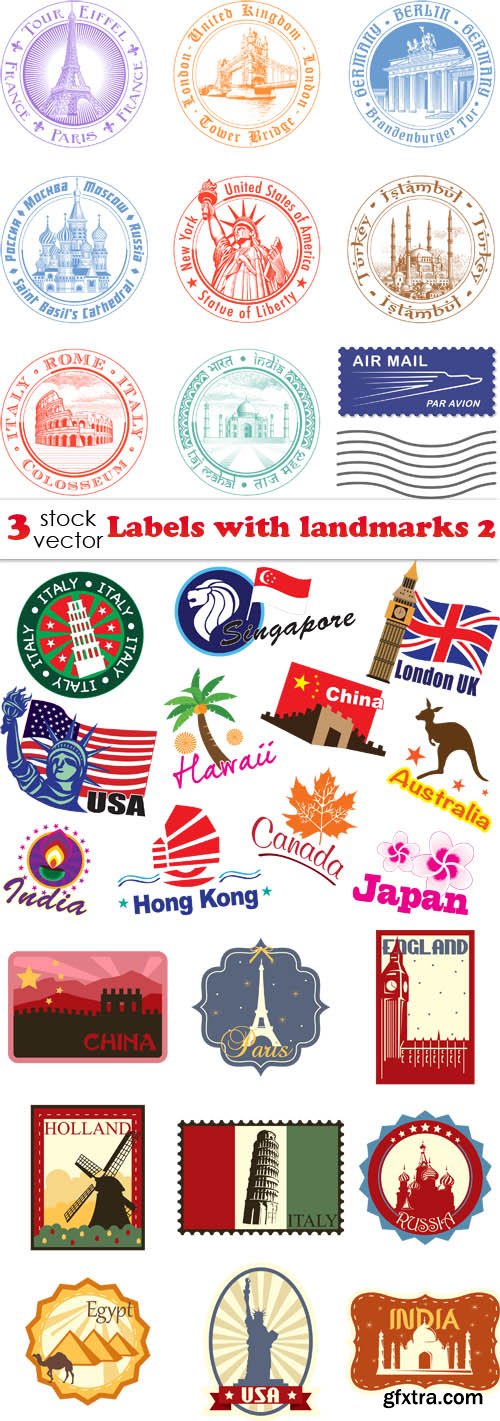 Vectors - Labels with landmarks 2