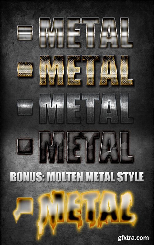 Metal Photoshop Styles, pack 6