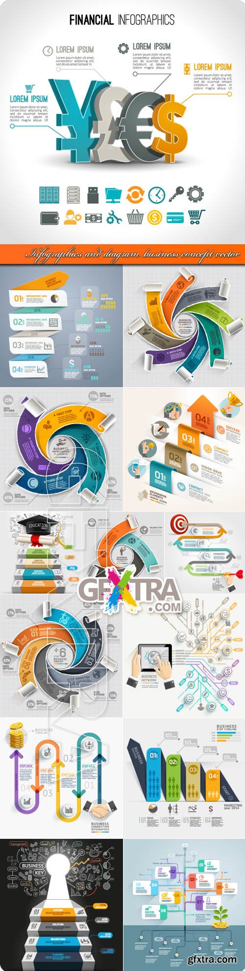 Infographics and diagram business concept vector