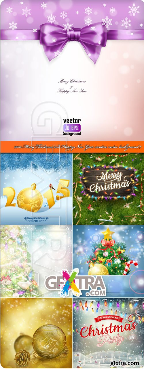 Merry Christmas and Happy New Year creative vector background 7