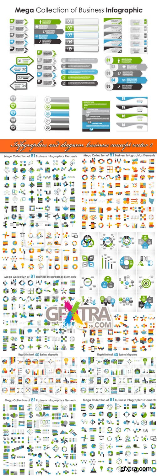 Infographics and diagram business concept vector 2