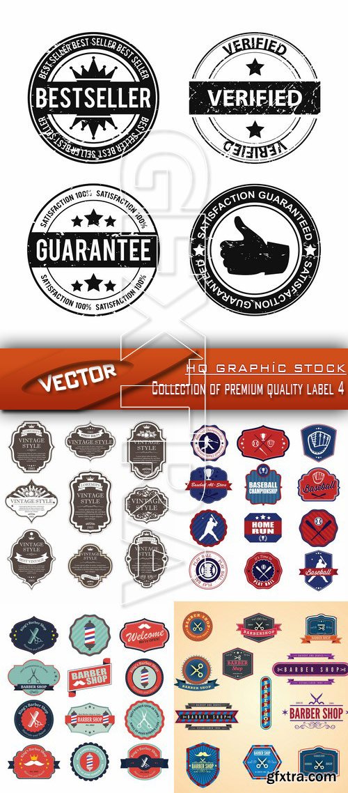 Stock Vector - Collection of premium quality label 4