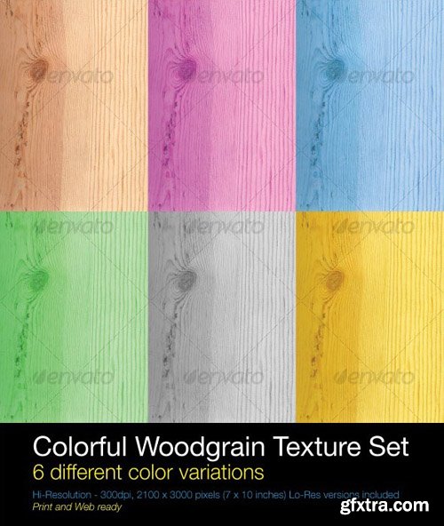 GraphicRiver - Colorful Woodgrain Texture Set 124348