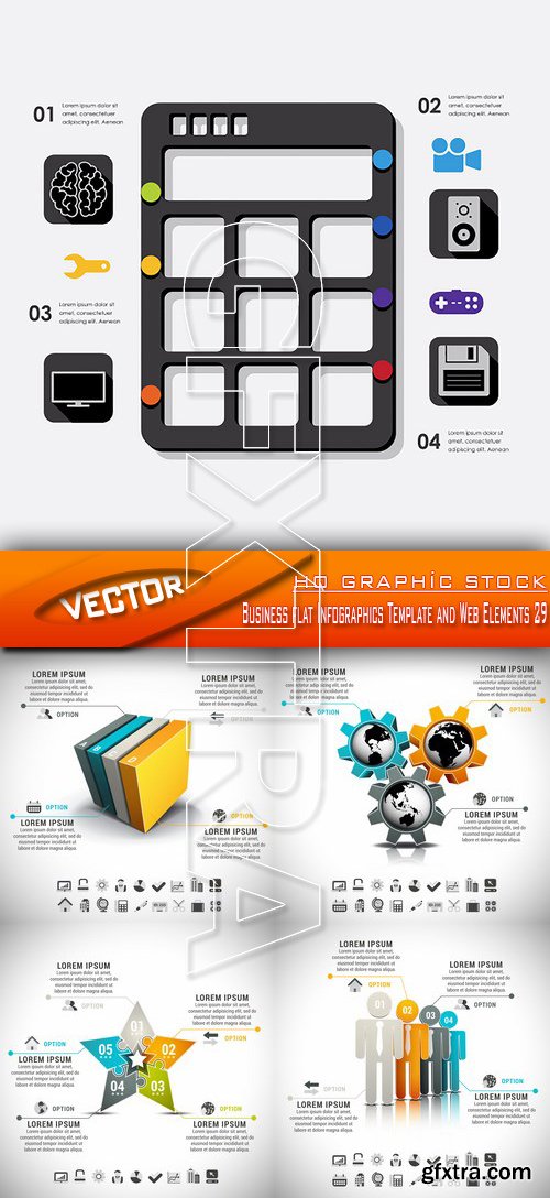 Stock Vector - Business flat Infographics Template and Web Elements 29
