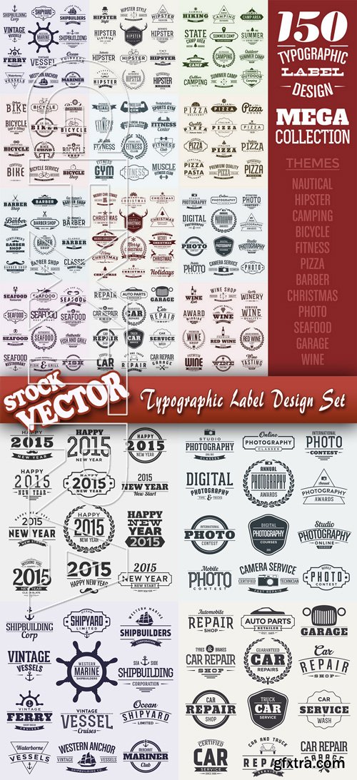 Stock Vector - Typographic Label Design Set