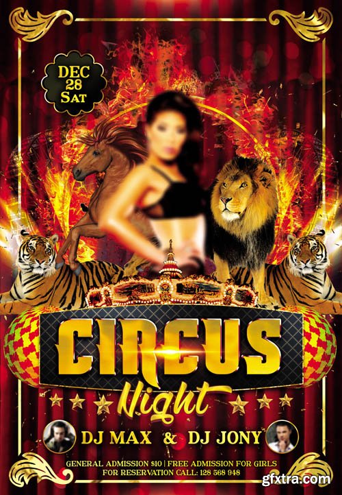 Circus Night Flyer PSD Template