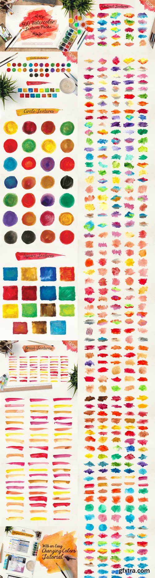 CreativeMarket - 500 Watercolor Textures Packs 110266