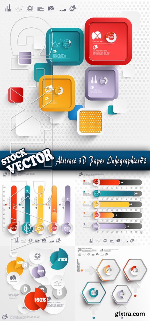 Stock Vector - Abstract 3D Paper Infographics#2