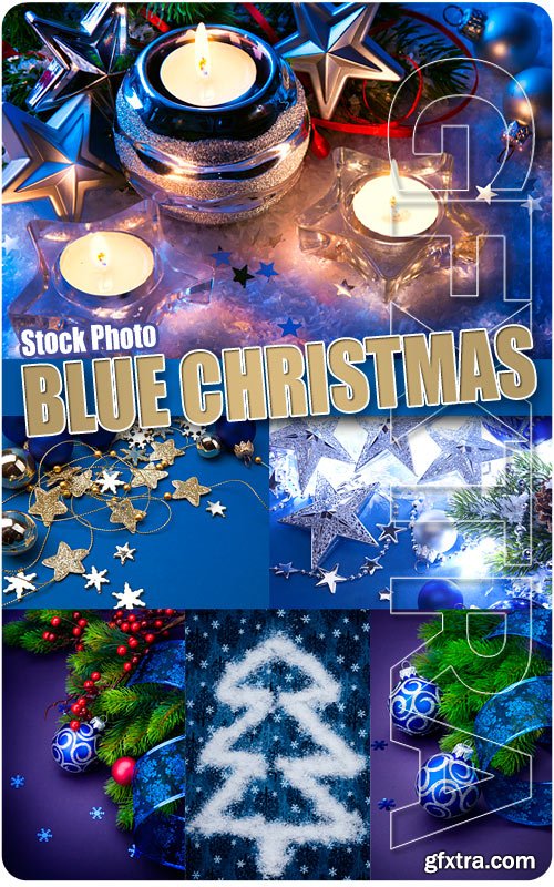 Blue Christmas Compositions 4 - UHQ Stock Photo