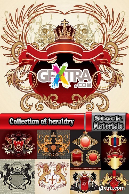 Collection of heraldry vector image 25 Eps