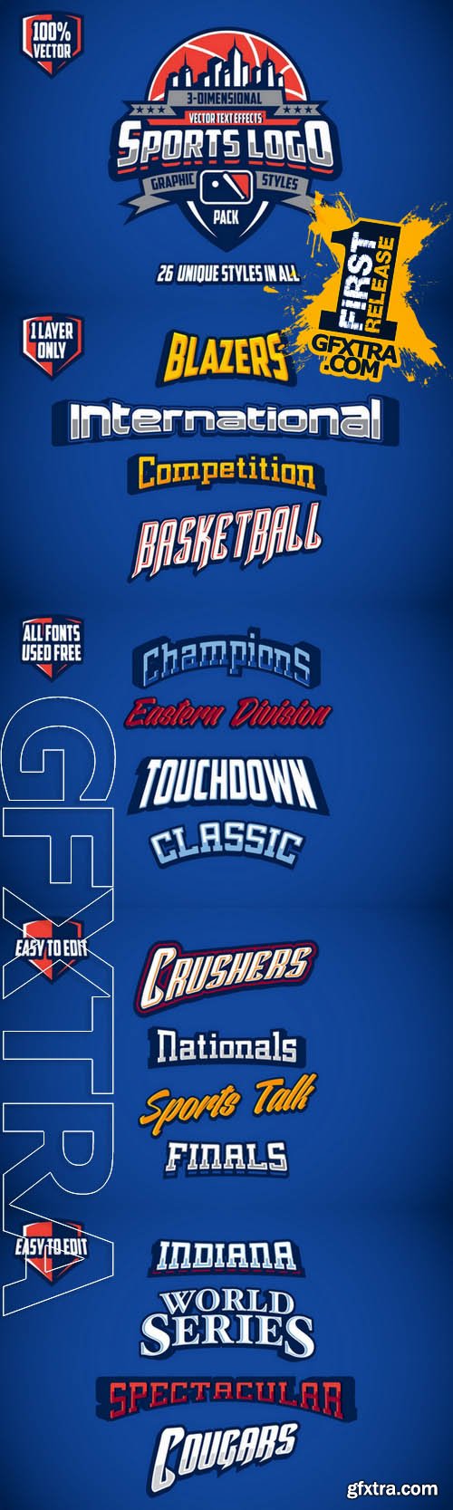 3D Sports Logo Graphic Styles Pack - Creativemarket 132350