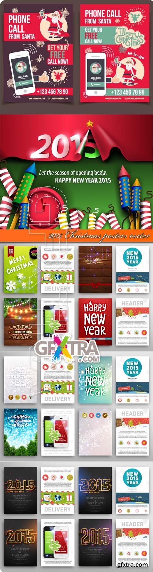 2015 Christmas posters vector